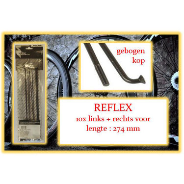 Miche spaak reflex dark 274mm lv+rv zwart (10st)