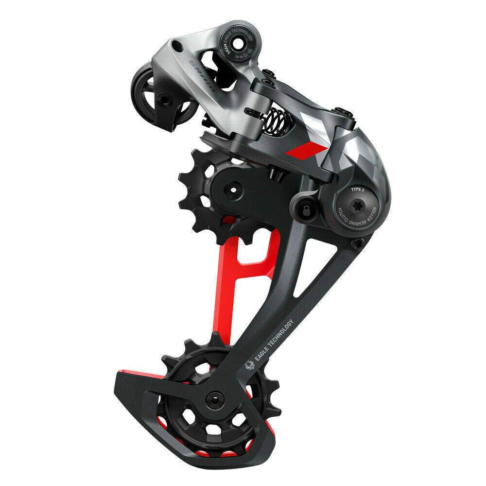 Sram sram achterderailleur x01 eagle 12v 52t rood grijs