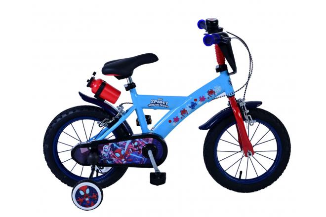 Load image into Gallery viewer, Spidey and his amazing friends Spidey Kinderfiets Jongens 14 inch Blauw Twee handremmen

