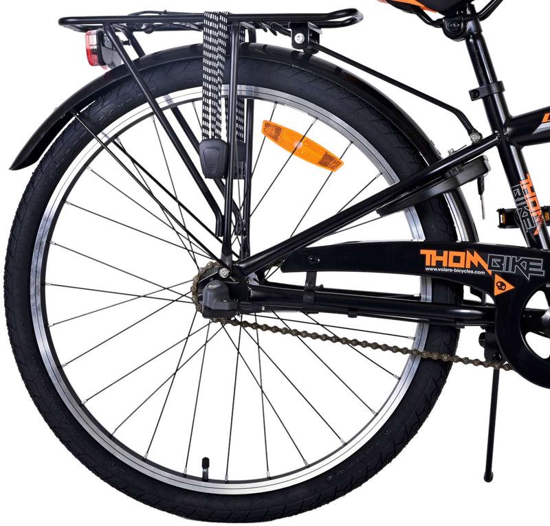 Load image into Gallery viewer, Volare Thombike Kinderfiets Jongens 24 inch Zwart Oranje 3 versnellingen
