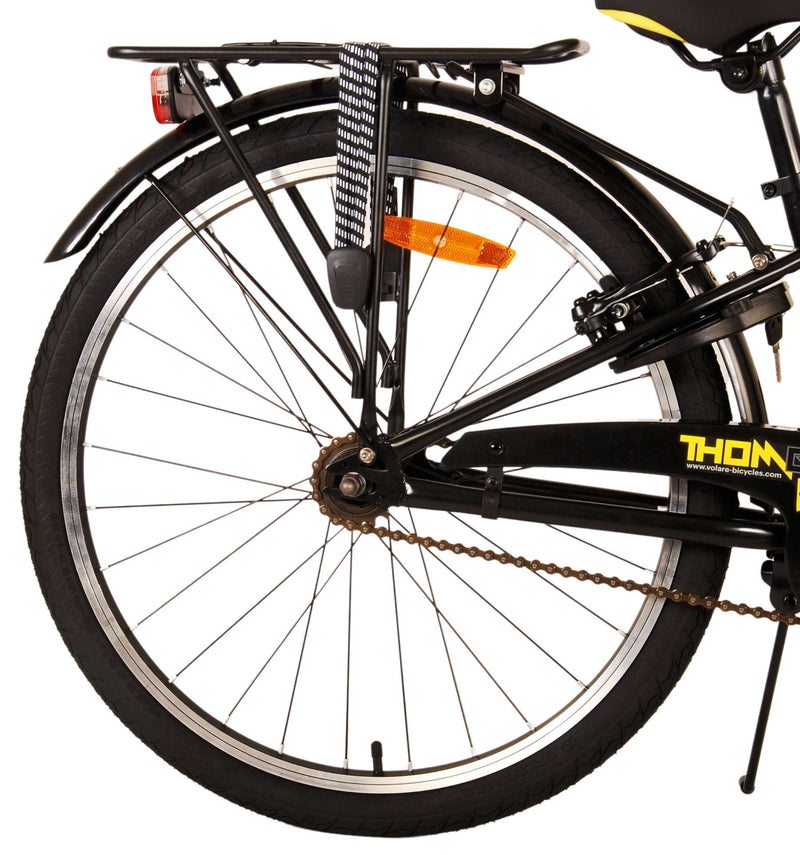 Load image into Gallery viewer, Volare Thombike Kinderfiets Jongens 24 inch Zwart Geel Twee handremmen
