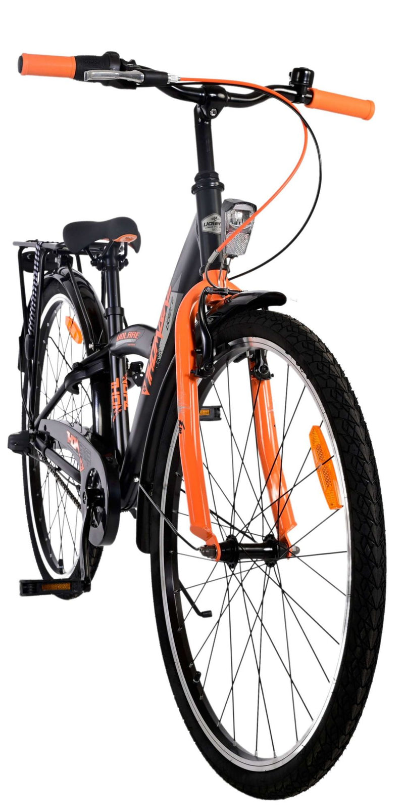 Load image into Gallery viewer, Volare Thombike Kinderfiets Jongens 26 inch Zwart Oranje 3 versnellingen
