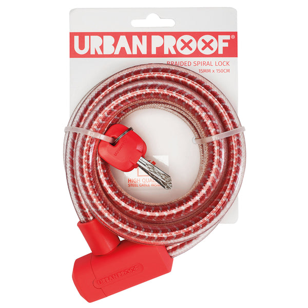 UrbanProof cable lock Braided 15mmx150cm Lobster red