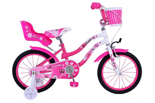 Load image into Gallery viewer, Volare Lovely Kinderfiets Meisjes 16 inch Roze Wit
