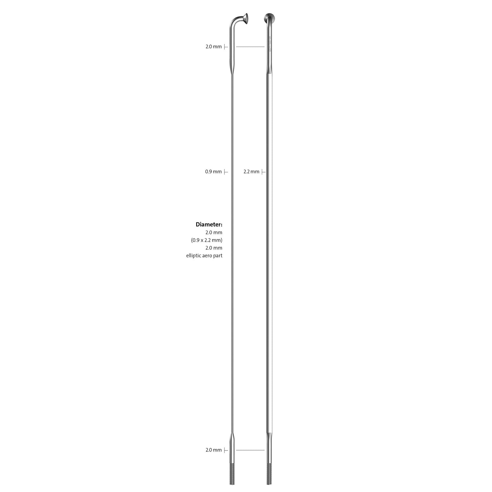 Sapim spoke 14-250 CX-Ray flat silver with nipple (20pcs)