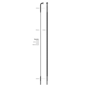 Sapim spaak 14-258 cx-ray plat zwart met nippel (20st)
