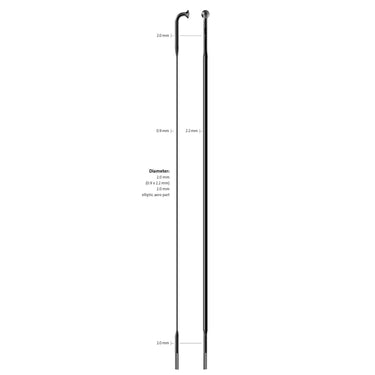 Sapim Spaak 14-296 CX-Ray plat zwart met nippel (20st)