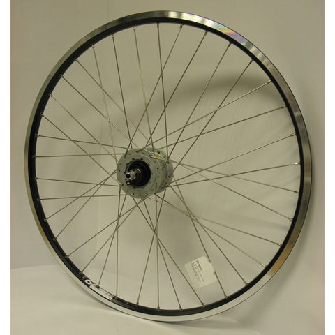 Front wheel 26-1.75 559 ZAC19 black hub dyn. Rollerbrake sp.14 stainless steel
