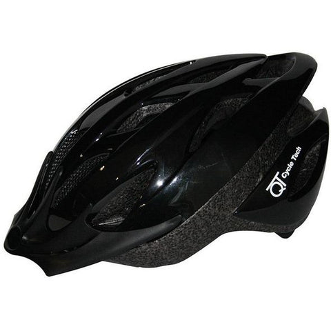 qt cycle tech helmet black pearl l 58-62cm