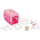 Pilsan Knuffelkat met verzorgingsset reismand roze wit