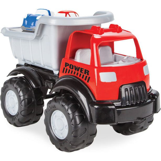 Pilsan Vrachtwagen met autootjes rood zilver 3-delig