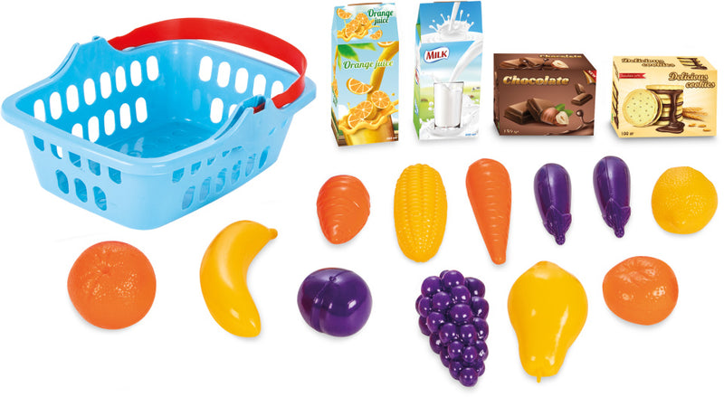 Load image into Gallery viewer, Pilsan Speelgoedfruitmand blauw 17-delig
