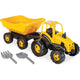 Pilsan Tractor met aanhangwagen geel zwart 4-delig