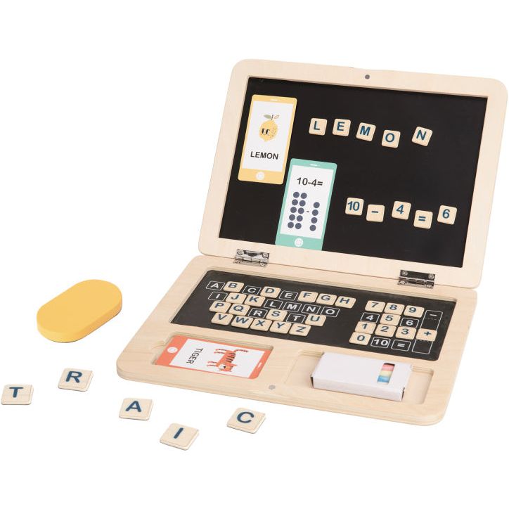 Load image into Gallery viewer, Tooky toy Educatief Houten Speelgoed Laptop 58-delig

