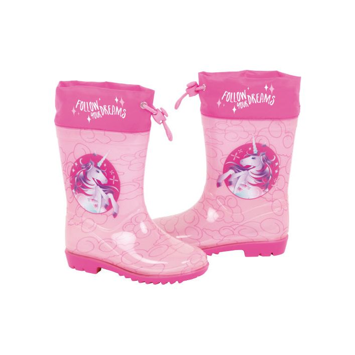 Afbeelding laden in galerijviewer, Arditex Regenlaarzen Unicorn meisjes PVC textiel lichtroze roze maat 24
