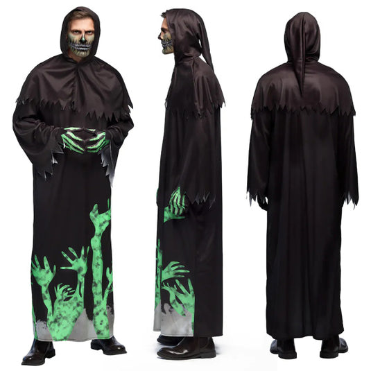 Boland Glowing reaper kostuum heren zwart groen maat 54 56 (XL)