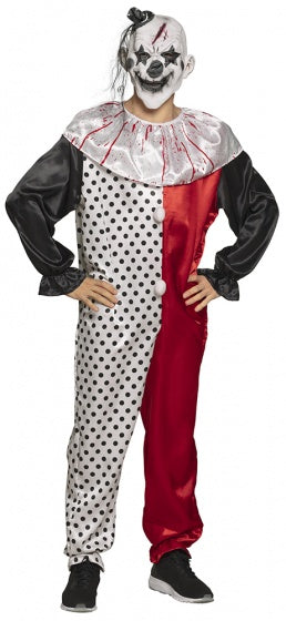 Load image into Gallery viewer, Boland Psycho Clown kostuum heren zwart rood wit maat M L
