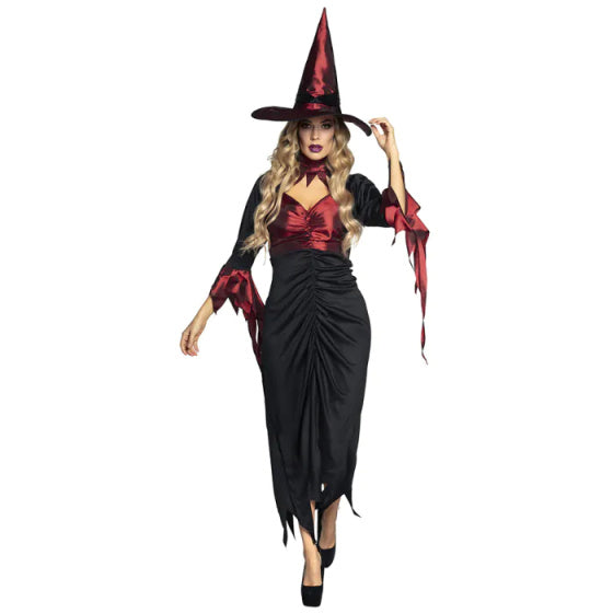 Load image into Gallery viewer, Boland Witch kostuum dames zwart rood maat 40 42 (M)
