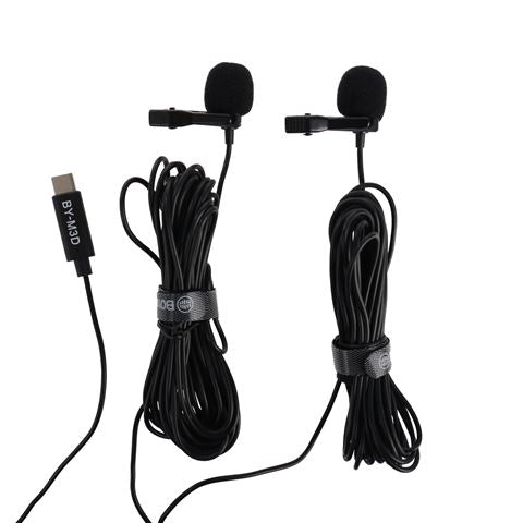 Load image into Gallery viewer, Boya Duo Clip-on Lavalier Microfoon BY-M3D voor USB-C
