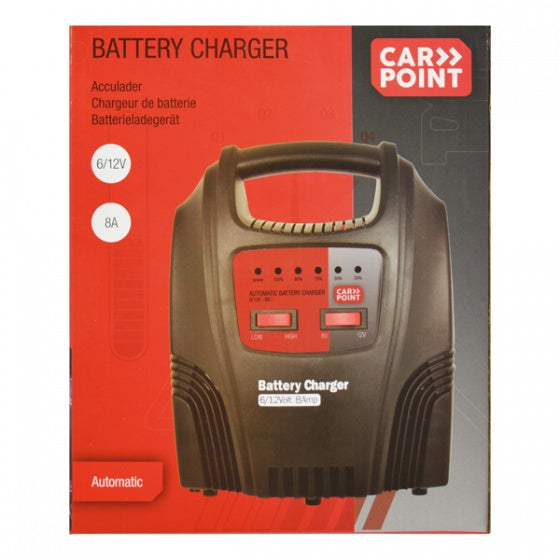 Load image into Gallery viewer, Carpoint Acculader 6 12 Volt 8-44 Ah 8 Ampère zwart
