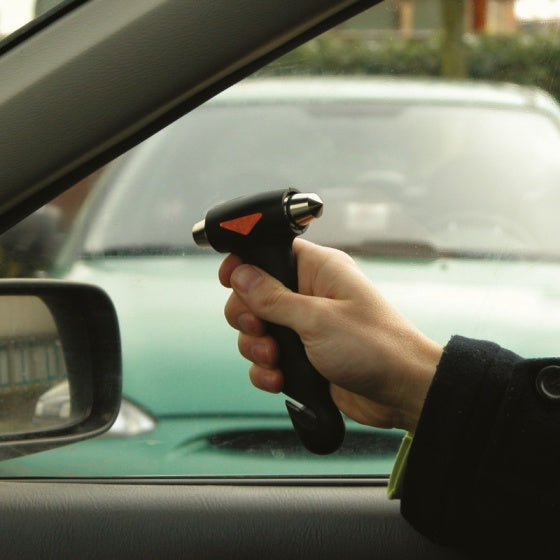 Afbeelding laden in galerijviewer, Carpoint Noodhamer met gordelsnijder zwart 12,5 cm
