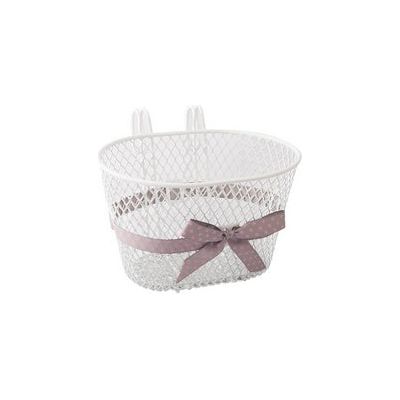 qt cycle tech children's basket steel white removable with hooks and bow 2007363