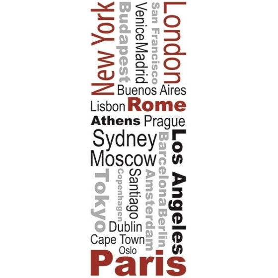 Load image into Gallery viewer, Crearreda Muursticker Cities 290 x 220 cm vinyl zwart 21-delig
