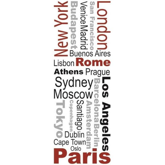 Crearreda Muursticker Cities 290 x 220 cm vinyl zwart 21-delig