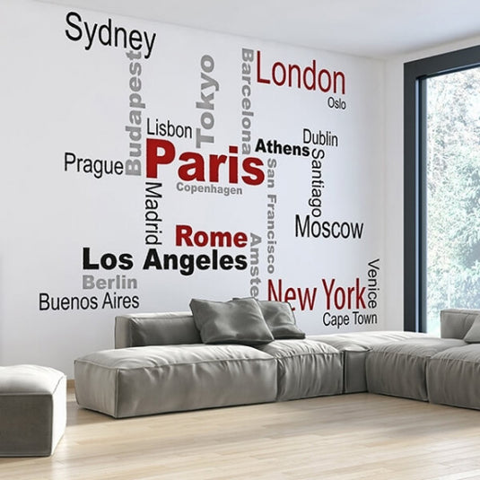 Crearreda Muursticker Cities 290 x 220 cm vinyl zwart 21-delig