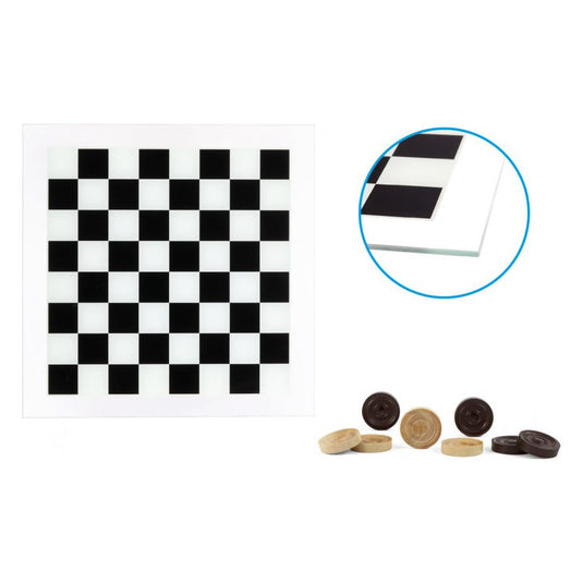 Dal negro Damspel 29 x 29 cm glas hout zwart wit