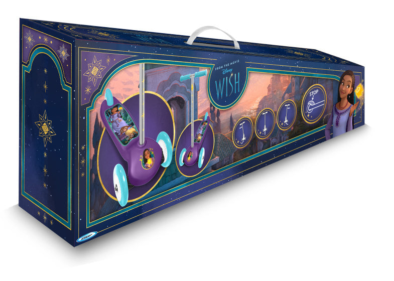 Load image into Gallery viewer, Disney Wish 3-wiel Kinderstep Voetrem Junior Paars Lichtblauw

