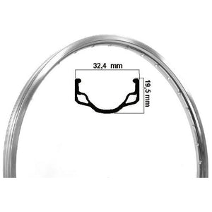 Ryde Velg hl32 etrto 28 inch (635) polished alu 36 gaats 13g