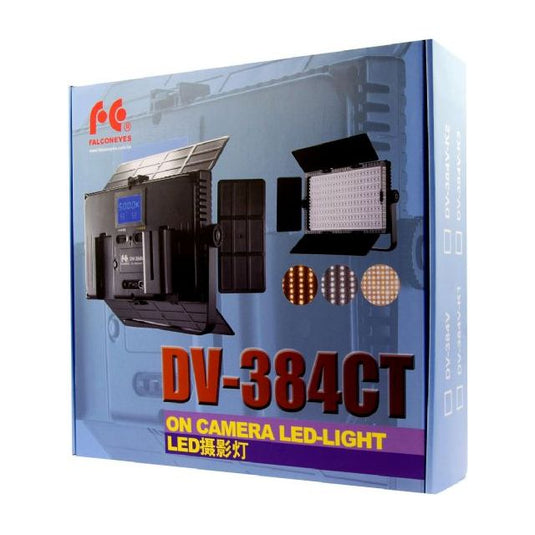 Falcon Eyes Bi-Color LED Lamp Set Dimbaar DV-384CT-K2 incl. Accu