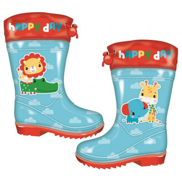 Fisher price Regenlaarzen junior PVC lichtblauw rood maat 28