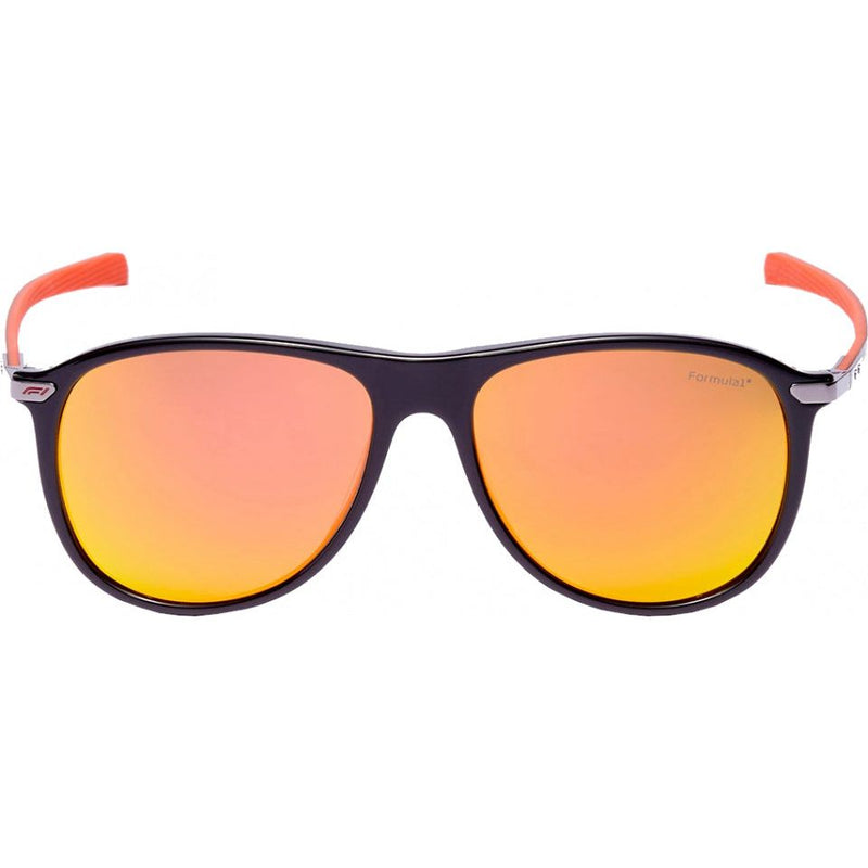 Load image into Gallery viewer, Formula Zonnebril unisex rond cat.4 zwart oranje
