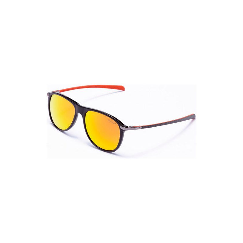 Load image into Gallery viewer, Formula Zonnebril unisex rond cat.4 zwart oranje
