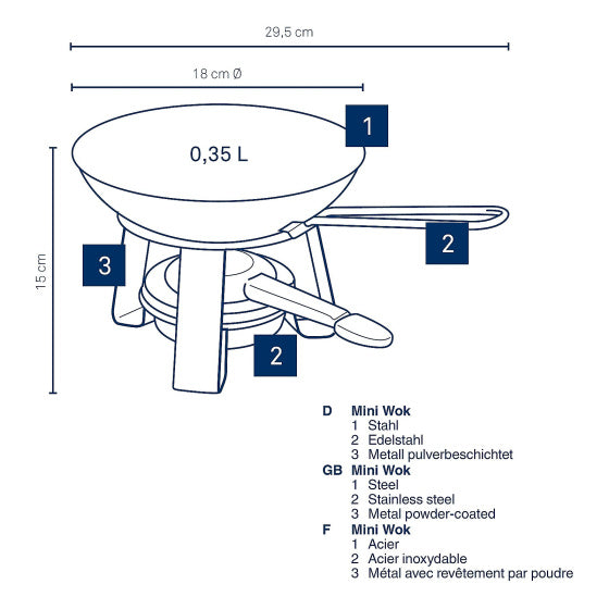 Load image into Gallery viewer, Kela Joy mini wok met rechaud Ø 18 cm zwart
