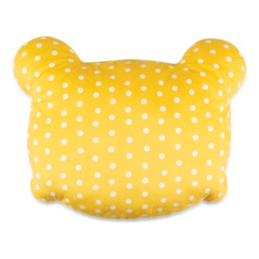 Lemon ribbon Kussen junior 35 cm polyester wit geel