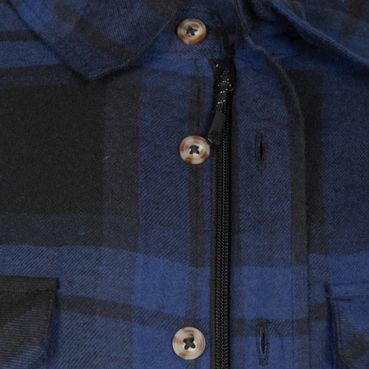 Life line Jervis Padded Flannel Shirt heren blauw zwart maat M