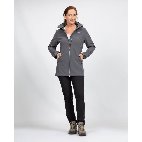 Load image into Gallery viewer, Life line Kya softshell parka dames donkergrijs maat XL
