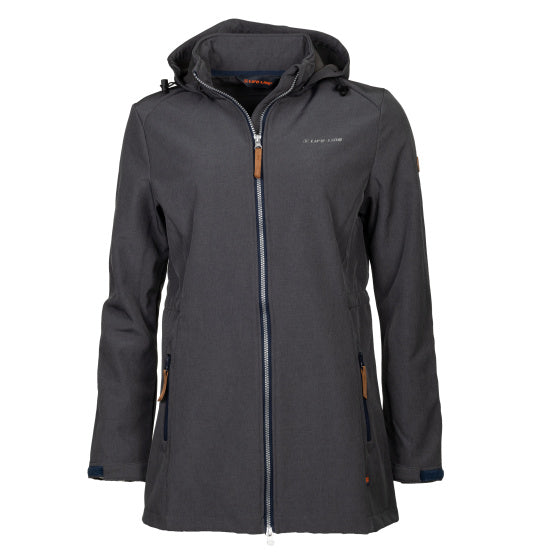 Load image into Gallery viewer, Life line Kya softshell parka dames donkergrijs maat XL
