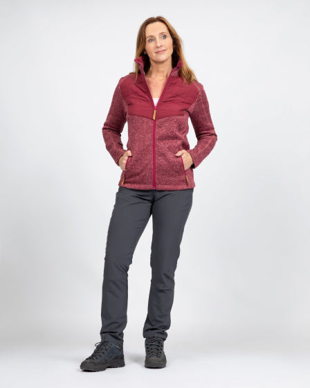 Load image into Gallery viewer, Life line Willemijn fleecevest dames bordeaux maat M
