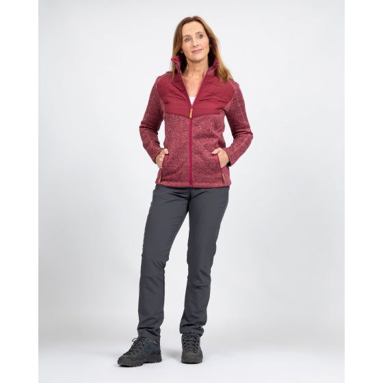 Load image into Gallery viewer, Life line Willemijn fleecevest dames bordeaux maat XL
