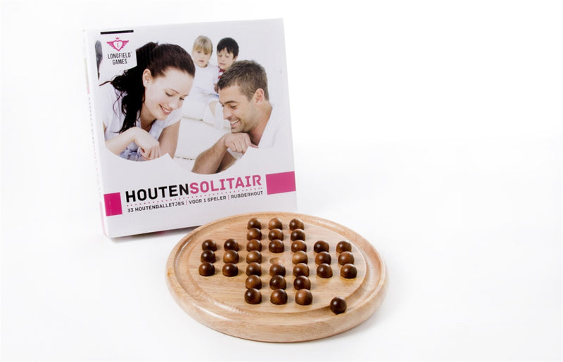 Load image into Gallery viewer, Longfield games Solitaire hout rubber 23 cm naturel
