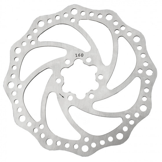 brake disc 160 mm 6 holes stainless steel silver