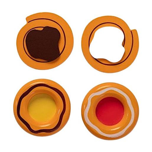 Mamamemo Deens gebak junior 6 cm hout oranje bruin 4-delig