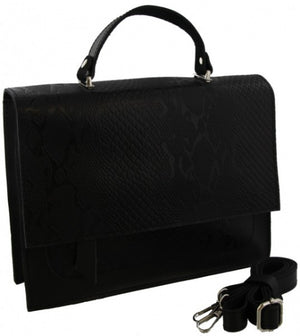 Mh bijoux Schoudertas dames 28 x 21 x 5 cm leer zwart 2-delig