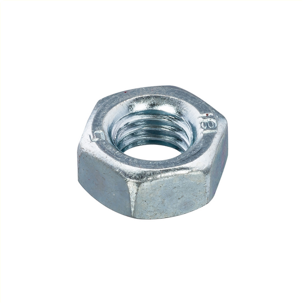 Zinc plated front axle nut. per 12