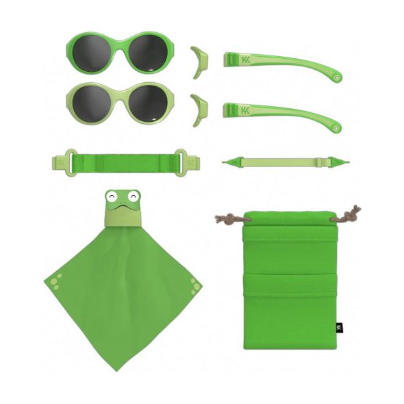 Load image into Gallery viewer, Mokki Click Change kinderzonnebril 0-2 jaar groen 2 stuks
