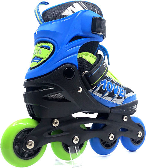 Load image into Gallery viewer, Move Inline skates Fast semi-softboot verstelbaar blauw groen maat 34-37
